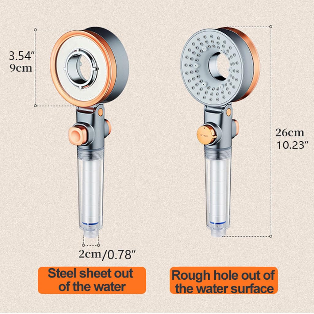 Doccetta Doccia A Mano Con 3 Getli – Risparmio Idrico E Pausa Acqua, Cromata - 2