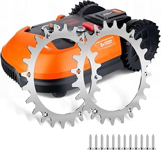 2 Stück Edelstahl Spikes für Worx Worx Landroid Modell L und Vision,Traktionsverbesserung Roboter-12x Edelstahl Schrauben-Poliert Entgratet-Roboter Radgröße Durchmesser 225mm