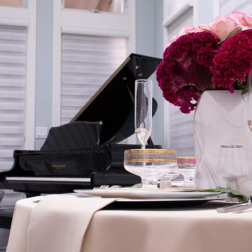 Miniatura 3 de Kadut - Mantel redondo de poliéster lavable para mesa circular, ideal para mesa de bufete, fiestas, cena de festividades y más