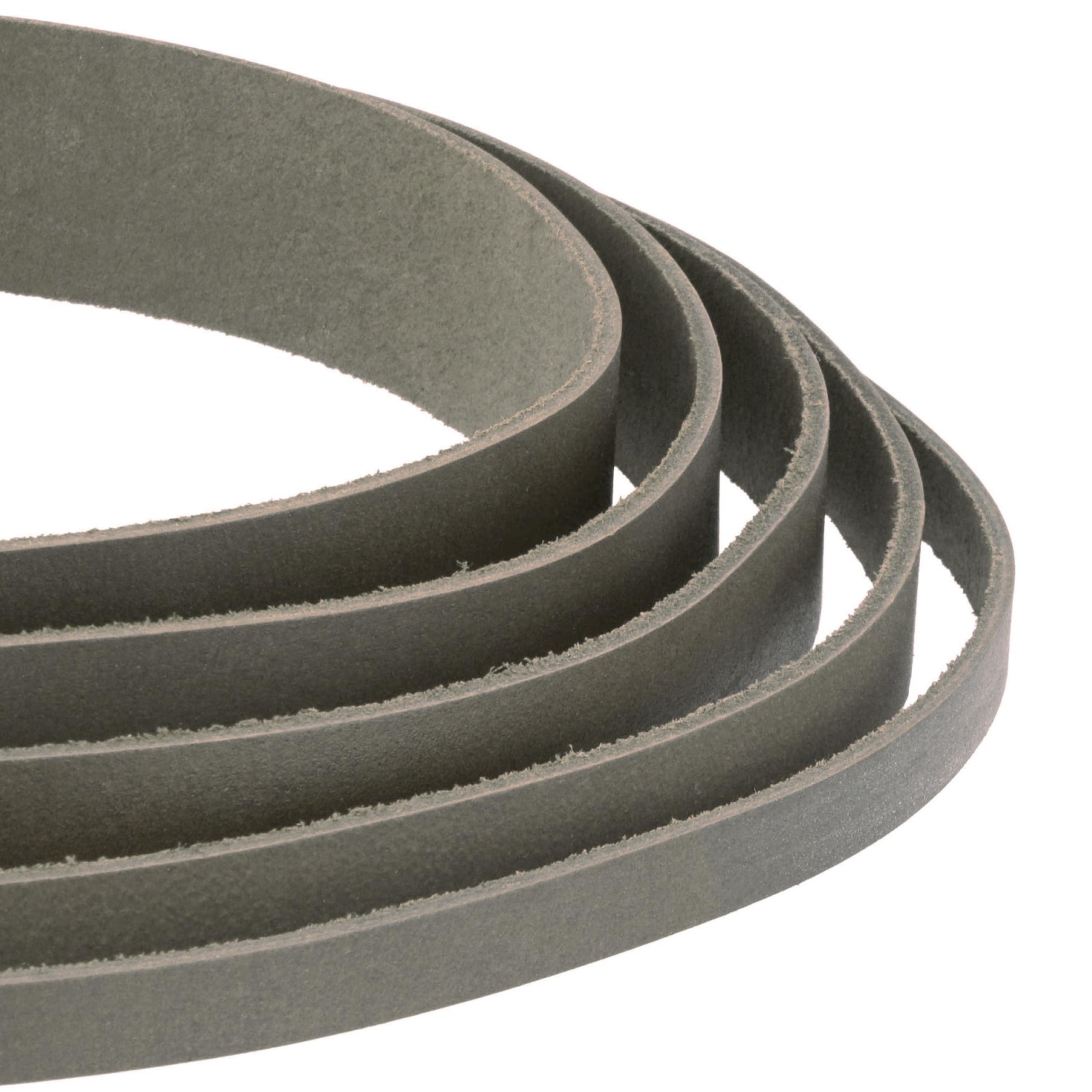 Auroris - Lederband flach grau Breite wählbar 3/4/5/8/10/15/20/25/30/35/40 mm - Variante: Breite 35mm / Länge 5m