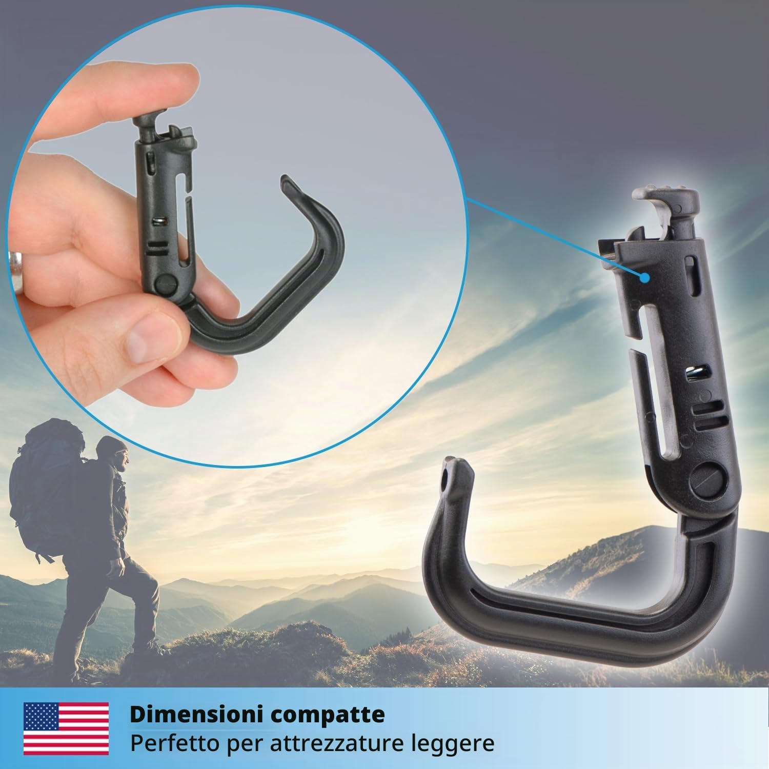 valonic 4 Pezzi D-ring Molle Tattico Cinghia Con Fibbia Di Chiusura Moschettone