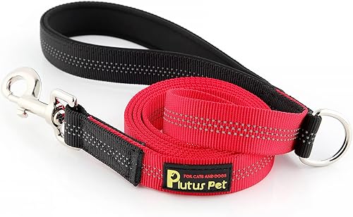 Plutus Pet Correa de nailon reflectante de doble cara para perro, mango acolchado suave para mayor comodidad, correa resistente de 6 pies, 5 pies, 4