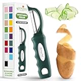 Spring Chef Professional Swivel Vegetable Peeler for Kitchen, Stainless Steel Potato Peeler with Comfortable Handle, Great for Apple, Veggie, Carrot, Cucumber - Dishwasher Safe - Pine Green