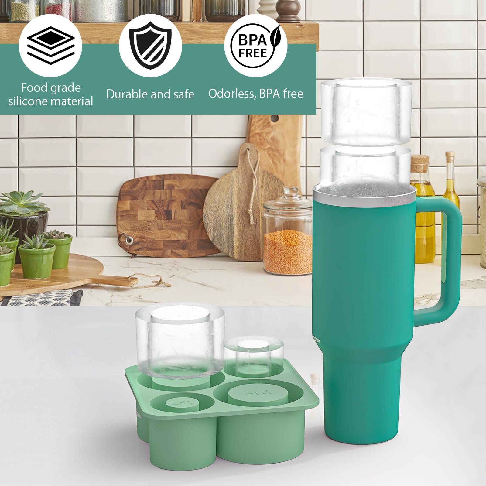 Stampo Per Cubetti Di Ghiaccio In Silicone, Confezione Da 1 Con Coperchio Certificato Lfgb E Senza Bpa Impilabile 500 Ml 3 3 X 3 3 X 3 3 X 3 3 C 92951909