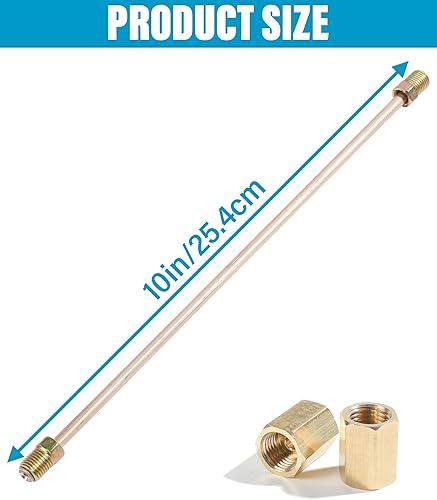 Miniatura 2 de Zlirfy - Kit de tubos de freno de níquel y cobre, 8 y 10 pulgadas de largo, líneas de acero inoxidable de 316 pulgadas con bridas dobles invertidas