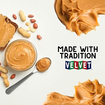 Velvet Peanut Butter, Creamy Detroits Classic Since 1937, Smooth & Nostalgic Spread with Fresh, Pure, Delicious Label, Made in the USA, Gluten-Free, Perfect for Sandwiches, Baking & Snacking (18 Ounce Jar)