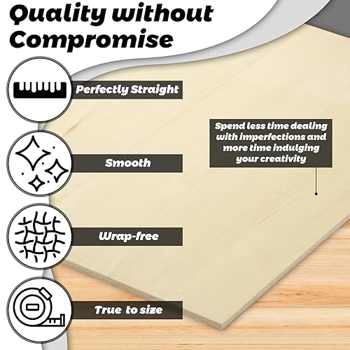 Miniatura 4 de LANIAKEA 6 hojas de madera contrachapada de abedul báltico de 14" x 12" x 18", grado BBB, ideal para manualidades, carpintería, corte láser