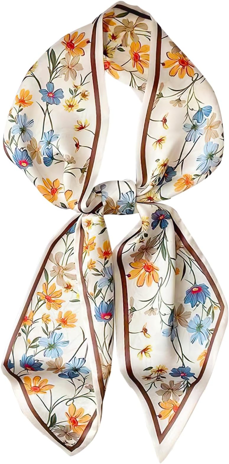 Hair Scarf for Women Fashion Satin Silky Feeling Neck Scarf Bag Purse Scarf for Handbag Handle Etc