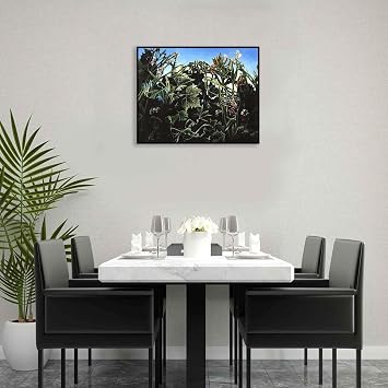 Max Erns Canvas,The Joy of Life Pictures,Max Erns Art Print,Modern Surrealism Wall Art,Famous Painting Posters for Wall Decor40x30cm(16x12in) Black Framed