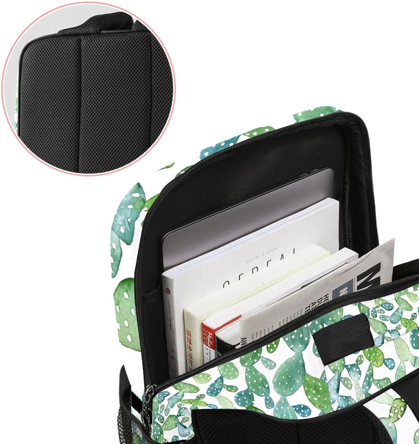 [suojapuku] 女性用の小さなバックパック、ミニ バックパック トラベル バッグ、水彩サボテン、女の子のためのブックバッグキ