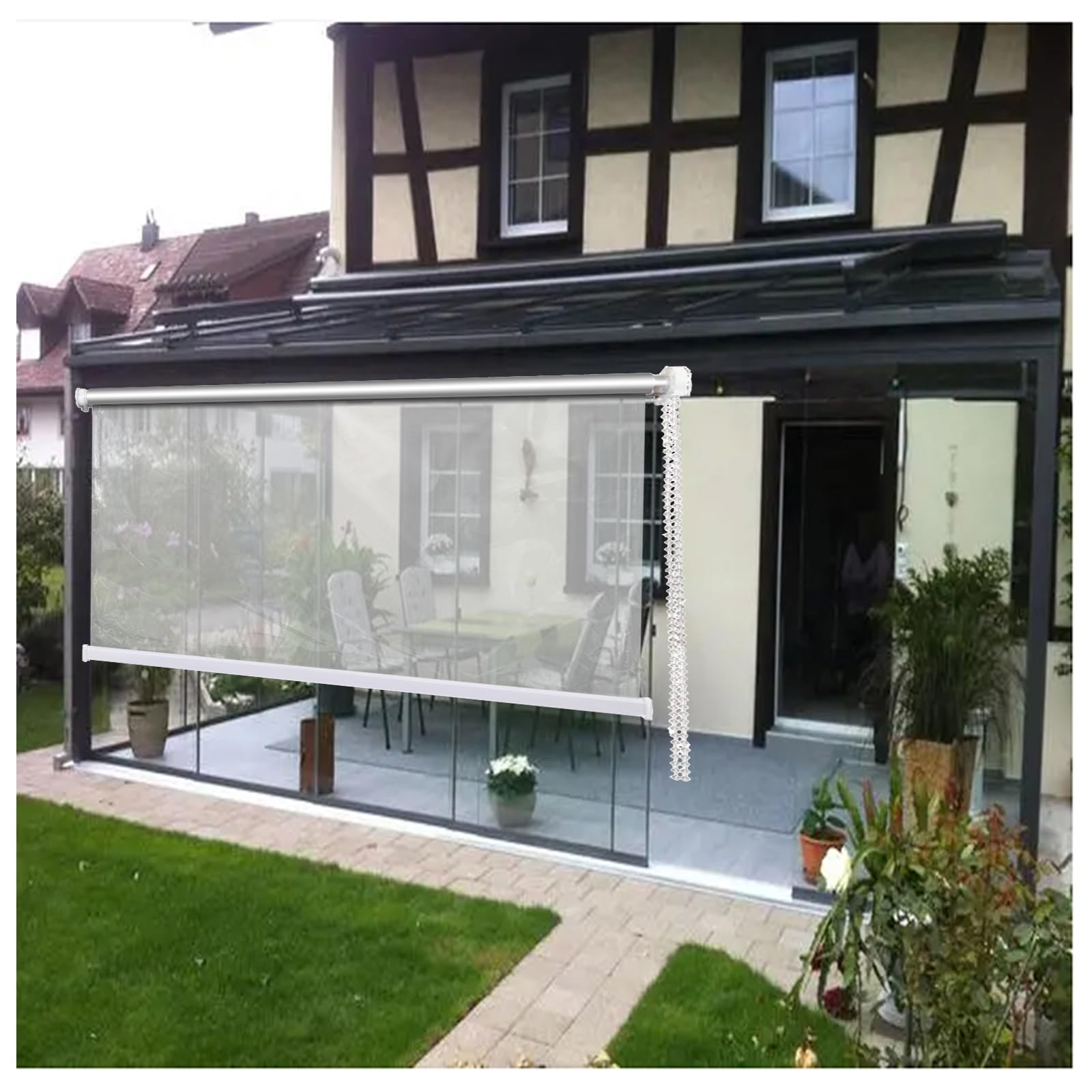 Persianas enrollables para jardín exterior,persianas enrollables transparentes,pérgolas y toldos verticales para ventanas,a prueba de lluvia y polvo,Fácil de Limpiar ( Size : W75xH100cm/W29.5xH39.3in