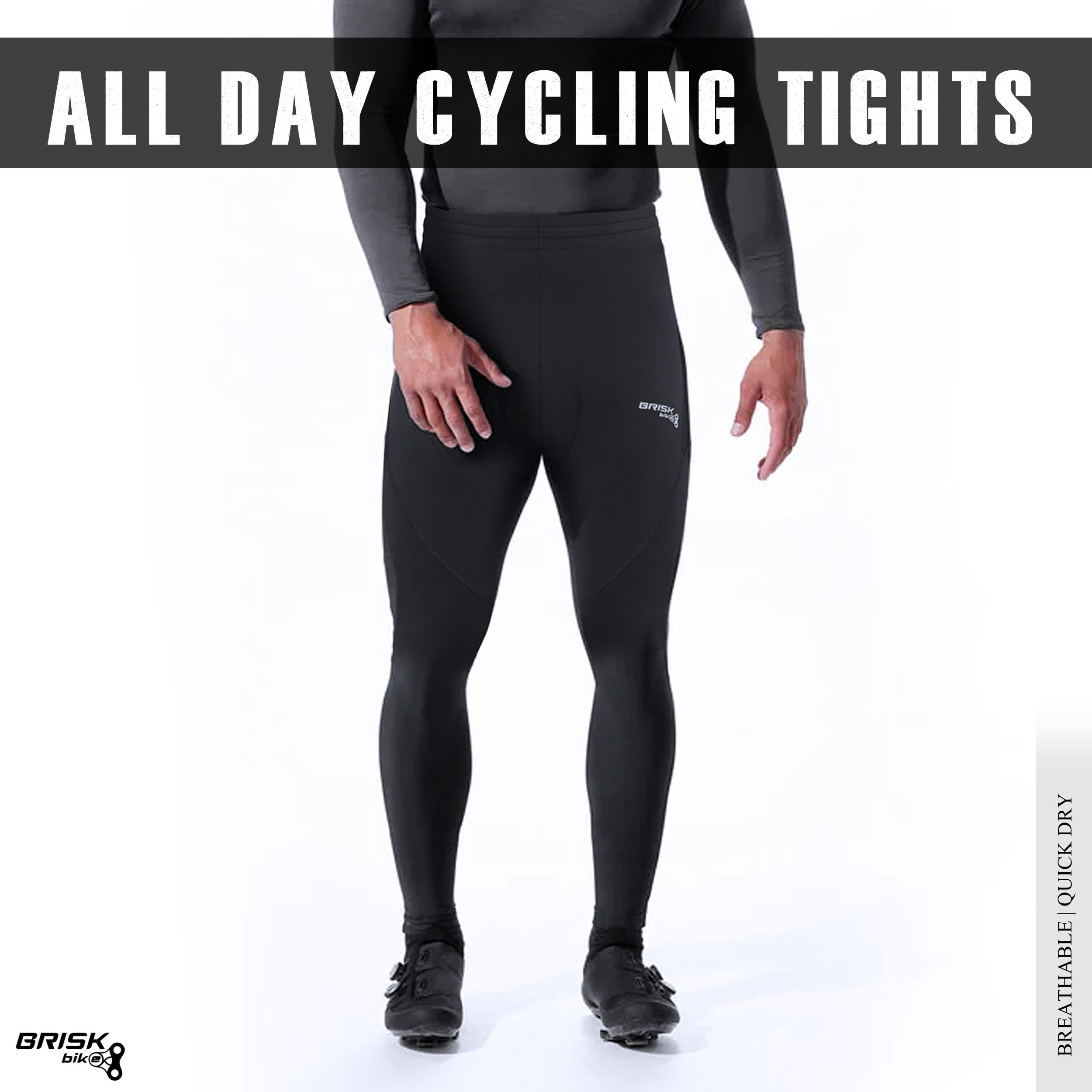 Brisk Bike Pantalón Largo de Ciclismo Hombre con Acolchado de Gel Frío en el Interior Pantalón de Ciclismo Hombre de Invierno Ligero para Entrenamiento y Largas Distancias