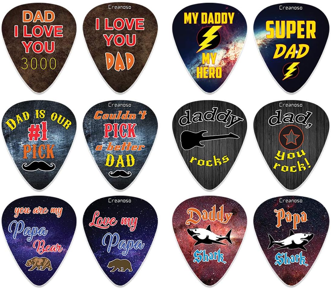 Creanoso Dad Love You ギターピック 3000本 (12個パック) - プレミアムミュージックギフト&amp;ギ