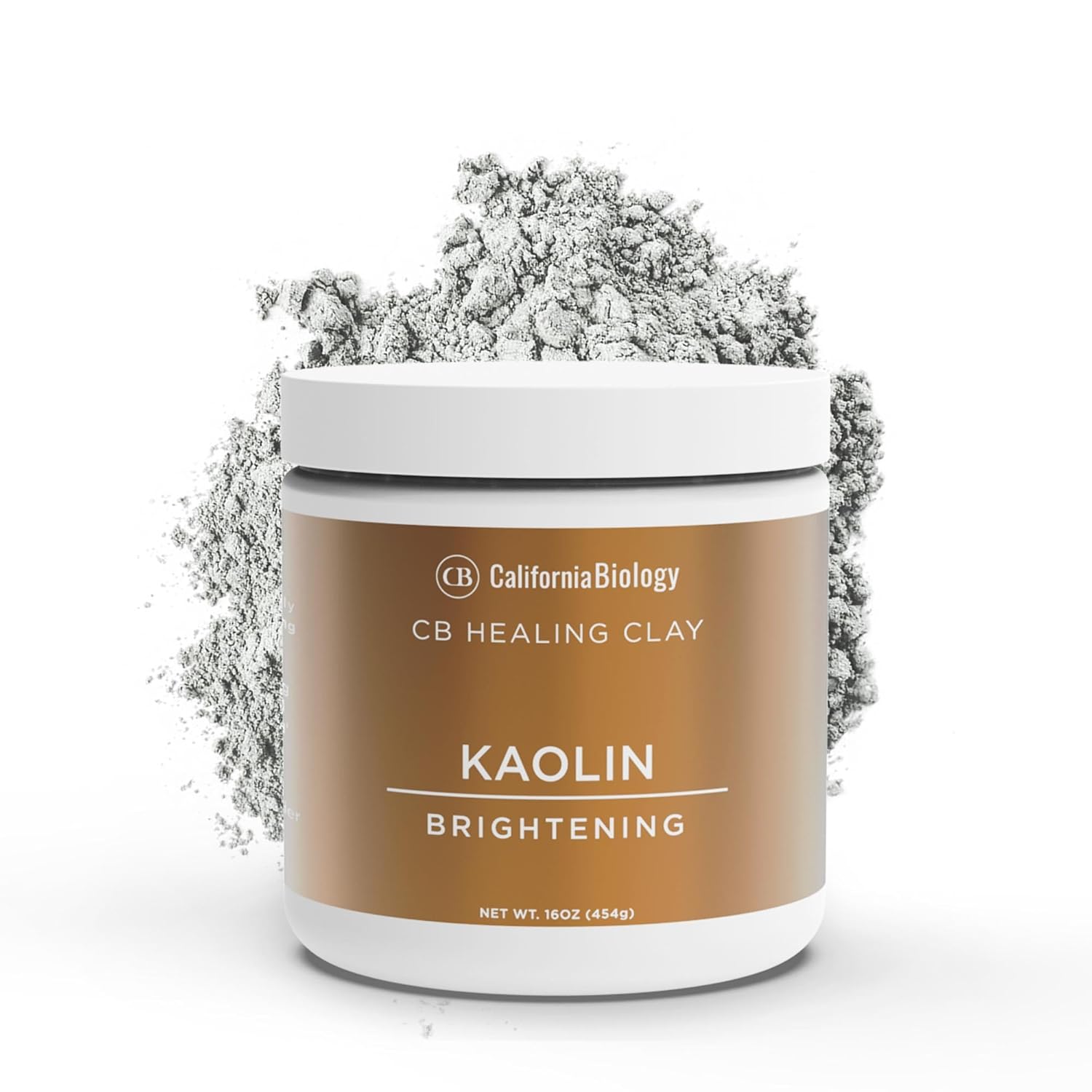 California Biology Kaolin Clay for Face & Body | Indian Healing Powder for Sensitive Skin | Facial Mask & Clay Body Scrub | Natural Skin Care Mask (16 Ounce)
