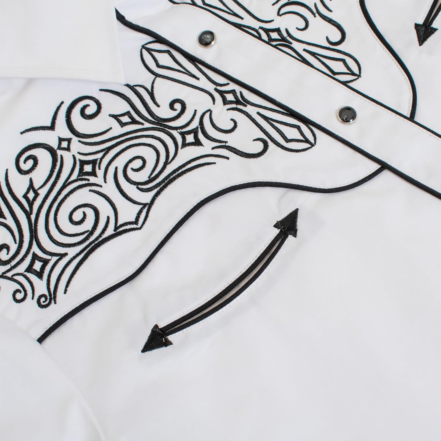 Rodeo Clothing Women’s Western Casual Button Down Shirt, Embroidered Cowgirl Country Outfit Shirts for Women 518 XL White - Image 2