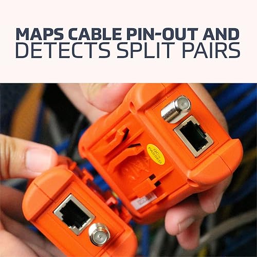 Miniatura 6 de TEMPO Communications PA1594 Probador de cable de red  Probador de continuidad de cables LAN y AV  Cables coaxiales RJ45, UTP, STP de 8 vías