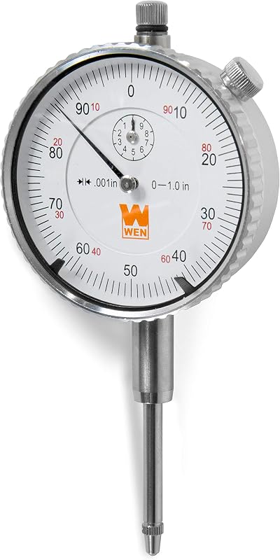 WEN 10703 Indicador de cuadrante de precisión de 1 pulg. con resolución de 0,001 pulg.