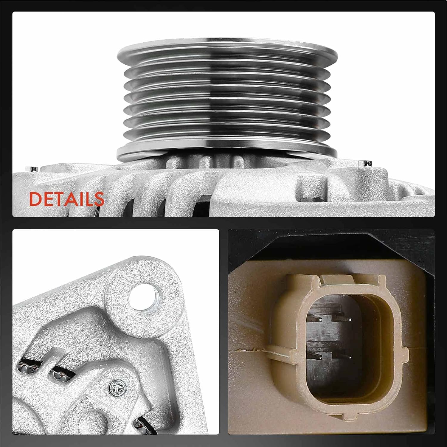 A-Premium Alternator Compatible with Honda & Acura Vehicles - Accord 2008-2012 L4 2.4L, TSX 2009-2014 L4 2.4L - 12V 130Amp CW 7-Groove Pulley, Replace# 104210-5890, 31100-R40-A01, 06311-R50-505RM