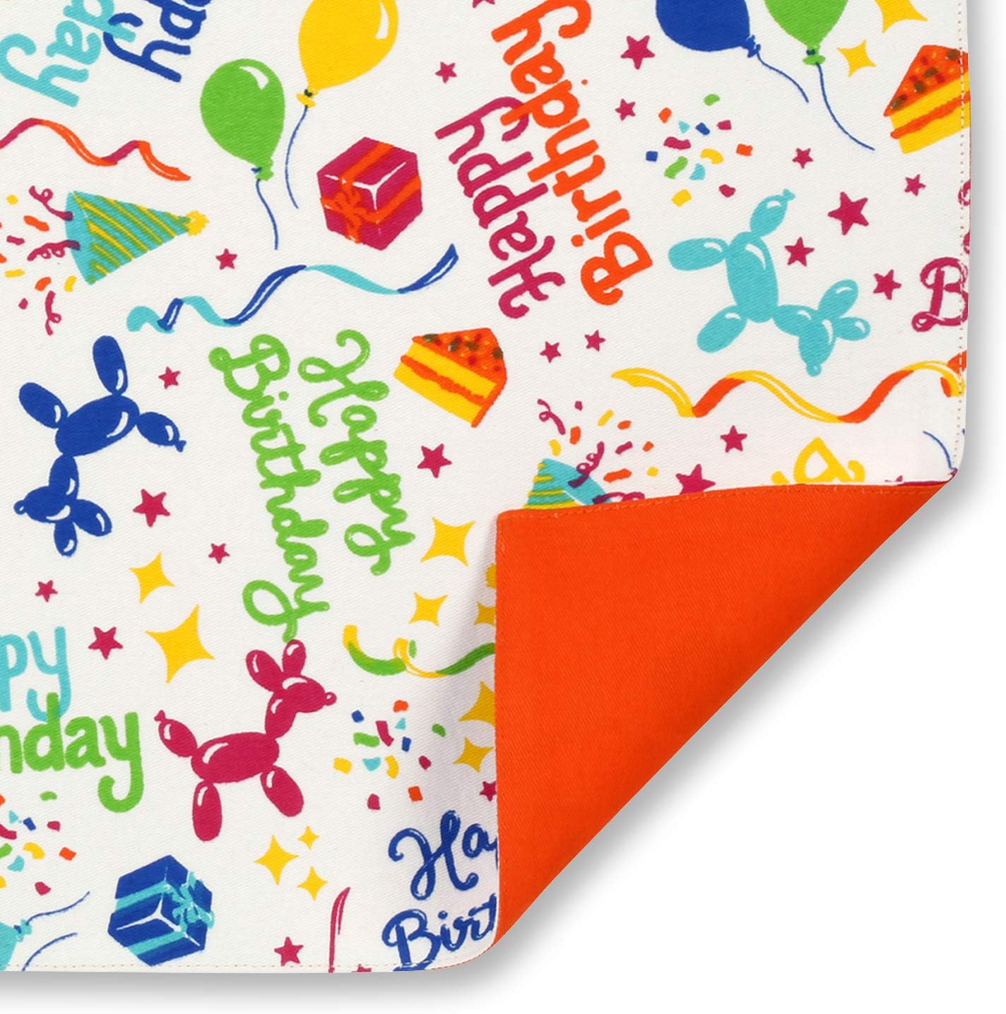 Cackleberry Home Happy Birthday Balloon Dogs Cotton Table Runner Reversible 14 x 72 Inches