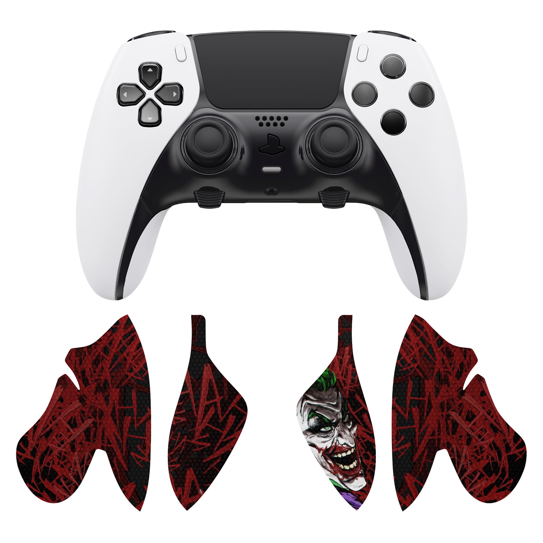 playvital Protection pour ps5 Edge Grip Manette Sticker,Autocollant Skin pour ps5 Edge Controller Accessoires,Antidérapante Souple PU-Clown Hahaha