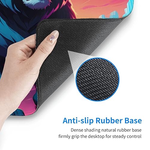 Miniatura 6 de Synthwave Sabertooth Prints Extra large rubber keyboard pad, thickened anti slip Office desk cushion