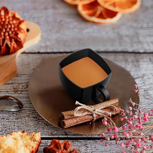Miniatura 5 de Amyhill 100 tazas de té desechables, mini taza de té de plástico a granel con asa, taza de café de plástico duro, taza de café cuadrada desechable