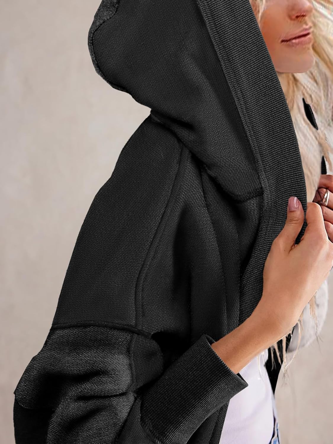 Women' s Drop Shoulder Sweatshirt Fall Clothes Oversized Shrug Long Cardigan Coat Active Loose Casual Outwear - Image 3