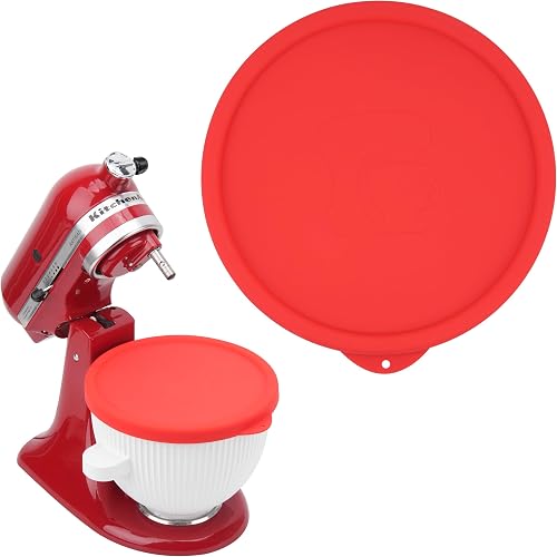 Silicone Lid for KitchenAid 2-QT Ice Cream Mixer Bowl, Ice Cream Maker Attachment, Bowl Lid Silicone Cover for KitchenAid Freezer Bowl Accessory, Dishwasher & Freezer Safe (ONLY Lid)