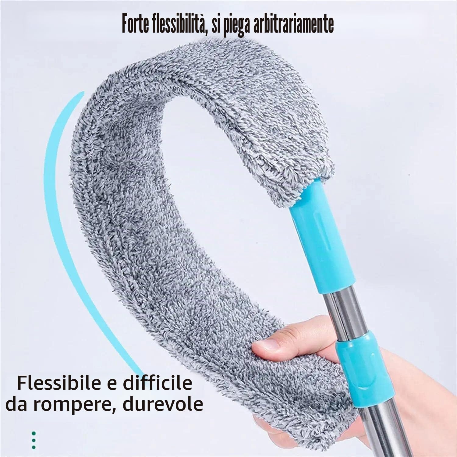 Spolverino per Polvere Allungabile, CHIRISEN Spolverino Telescopico con 2 PCS Lavabile Panni, Pieghevole, Pulitore per Sotto Letto, Alti Soffitti, Sotto Mobili, Divano, Armadi, Spazi Stretti