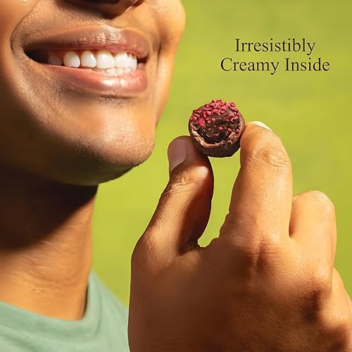 Miniatura 3 de Andy Anand Chocolatier Trufas belgas de chocolate negro – Caja de regalo de 25 trufas de chocolate parisino con mango, pistacho, piña, frambuesa y