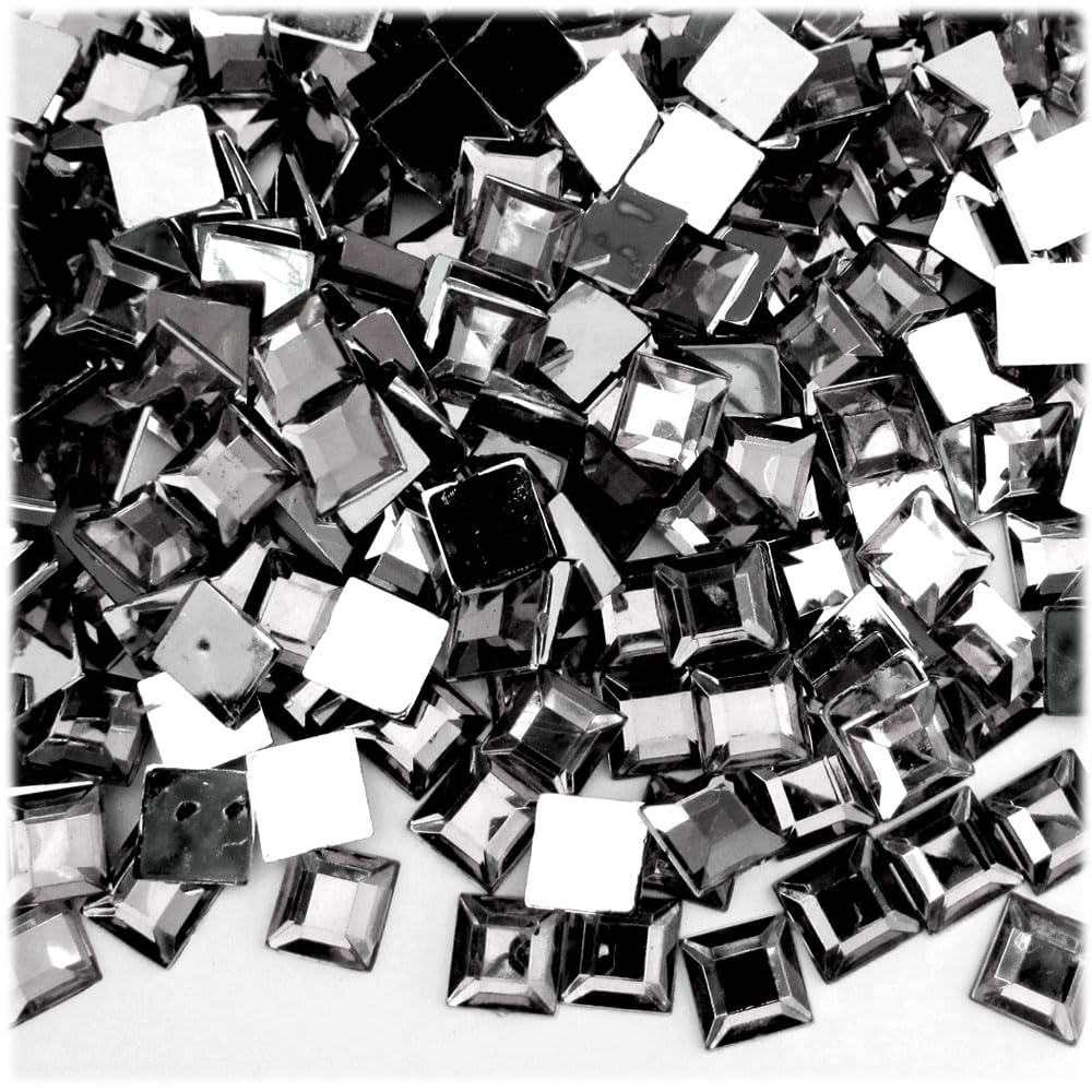 The Crafts Outlet 1,000pc Loose Rhinestones Square 8mm - Flatback Crystal Clear
