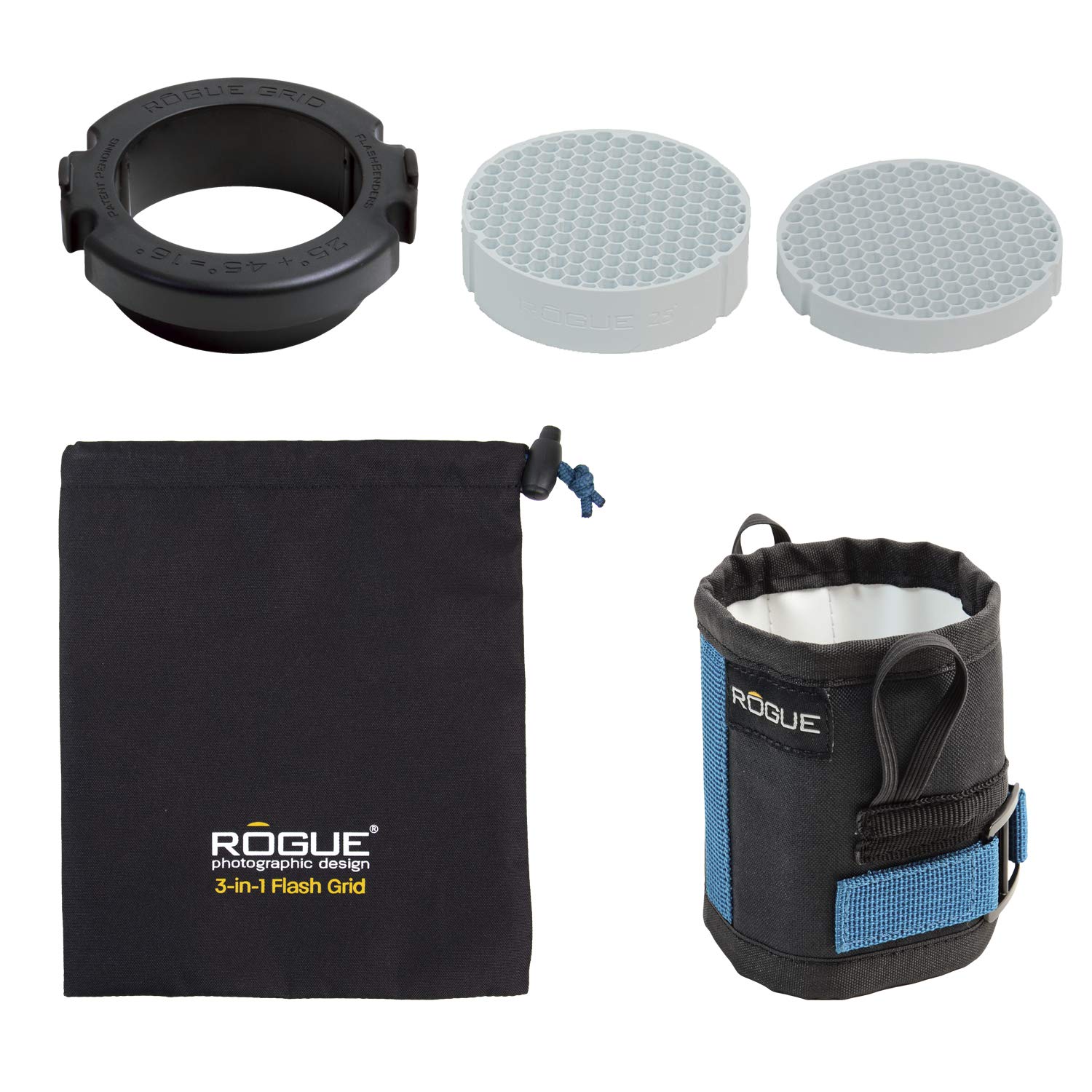 ROGUE 3-in-1 Flash Grid & フィルターキット 2セット Rogue 3-in-1 Flash Grid with 3-Gel Starter Set – Rogue