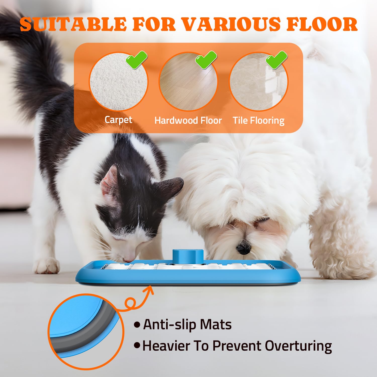 Leckmatte für Hunde:2 Pack Edelstahl Leckmatte für Katzen, Kiste Leckmatte für Hunde Große Rasse, Hund Slow Feeder Matte zum Baden Fellpflege, Langsames Füttern, Langeweile & Angstreduzierer, Blau