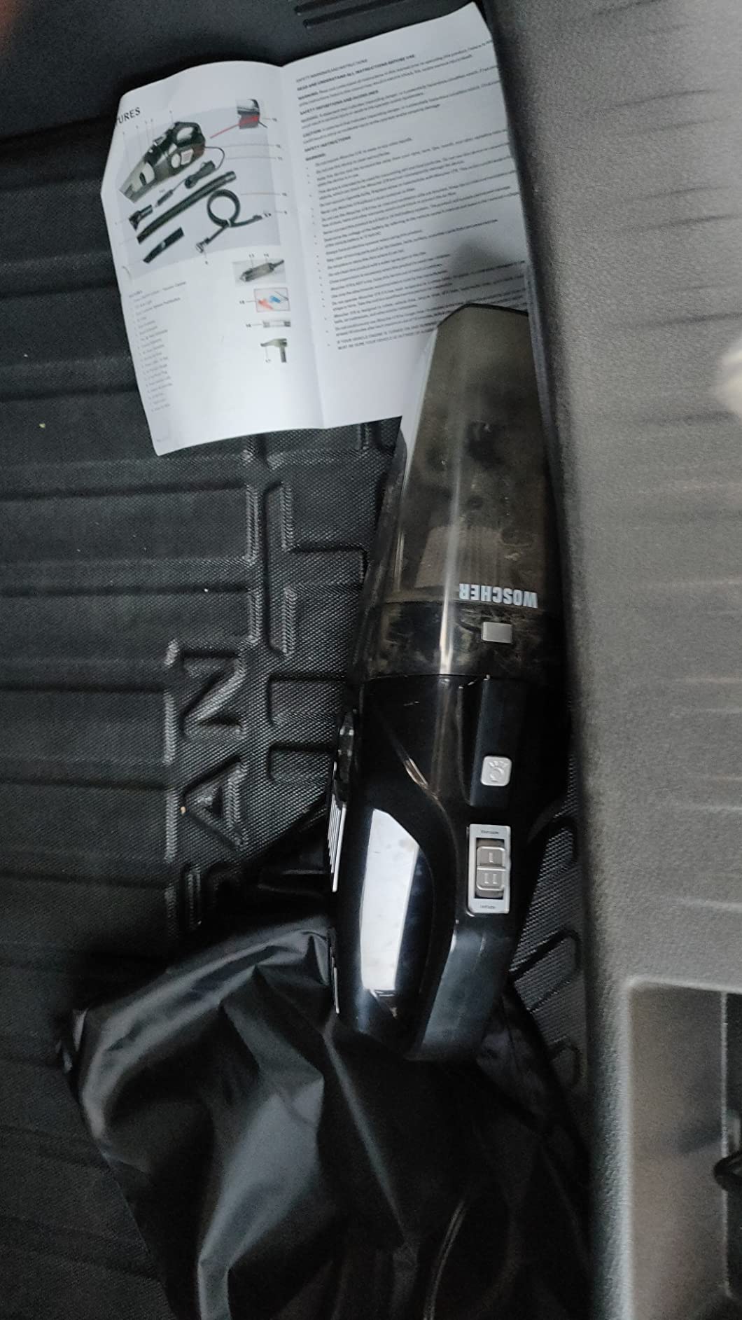 Woscher 578 2in1 Portable Air Compressor Tyre Inflator with Car Vacuum