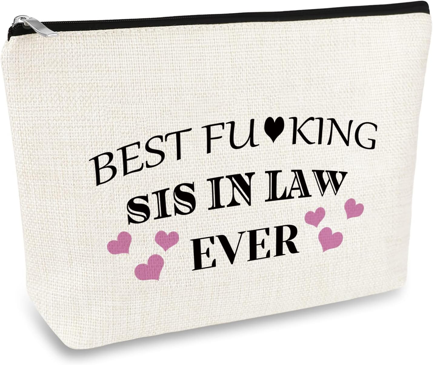Funny Sister in Law Gifts Cosmetic Bag Sister in Law Birthday Gift Appreciation Thank You Gifts for Bonus Sisters Travel Makeup Bag Pouch Christmas Thanksgiving Graduation Gift for Bonus Sisters
