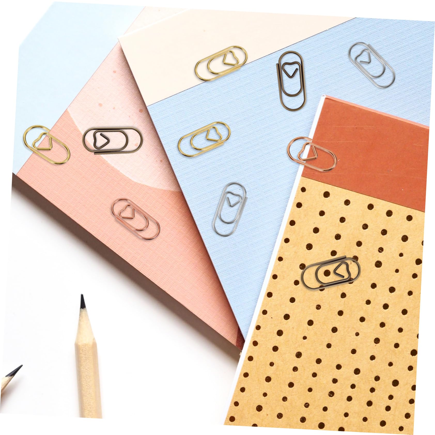Gadpiparty 5 Set Mini Love Paper Clip Fermacarte Fermacarte Piccole Clips Cuore Mini Clip Di Carta Arredamento Novità Graffette Piccole Libri Di Carta Graffetta Piccola Metallo 200 Pezzi * 5