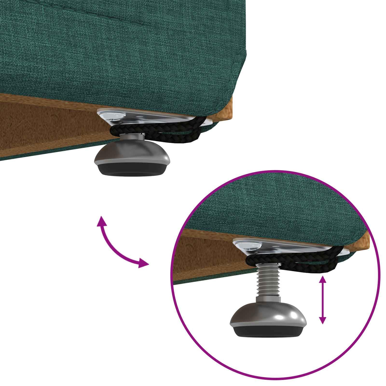 vidaXL Halka Ciemna zieleń Tkanina i drewno inżynieryjne, Nowoczesny, trwały, kompaktowy stołek do kuchni, stylowy design, wygodne siedzenie, minimalistyczne meble