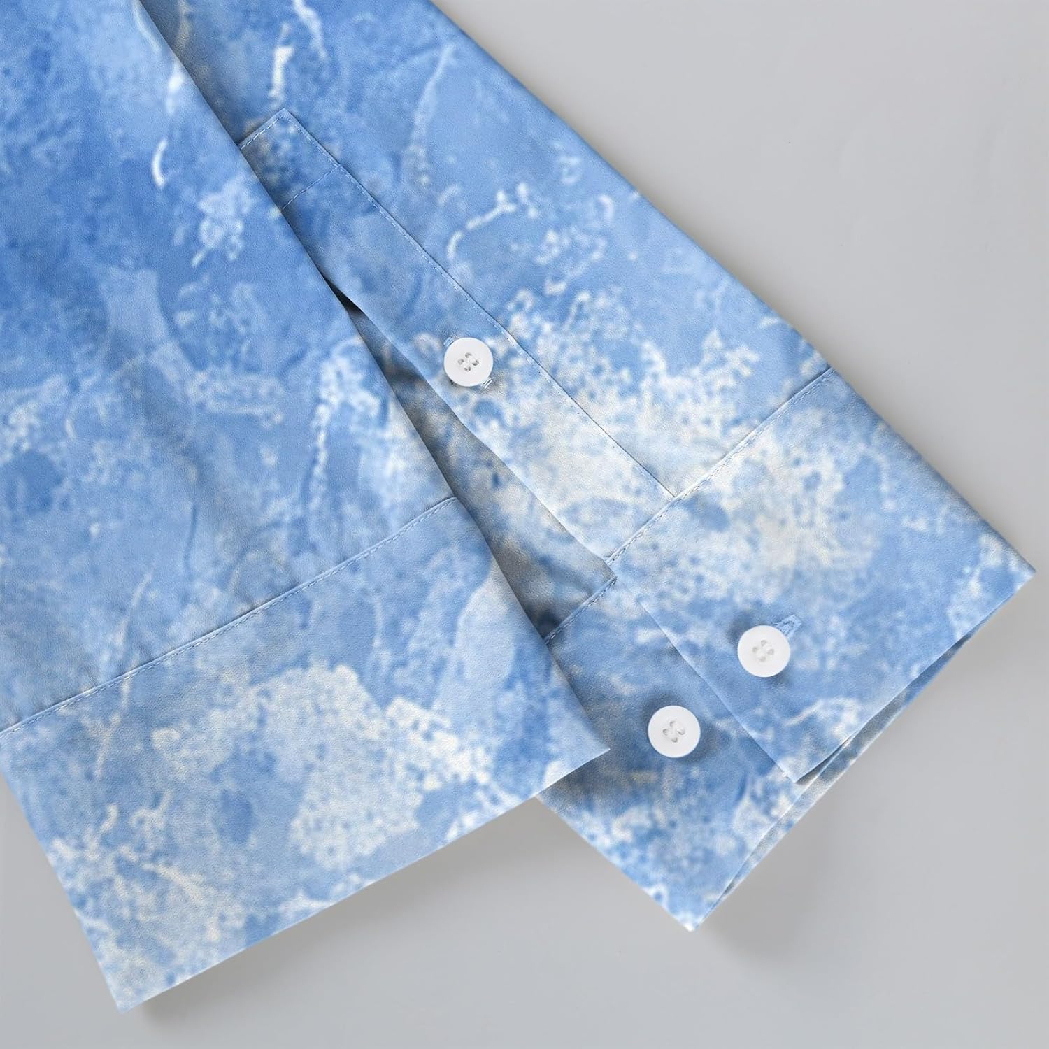 Ymosrh Men's Tie Dye Print Button Down Shirt Long Sleeve Casual Dress Work Shirts with Pockets