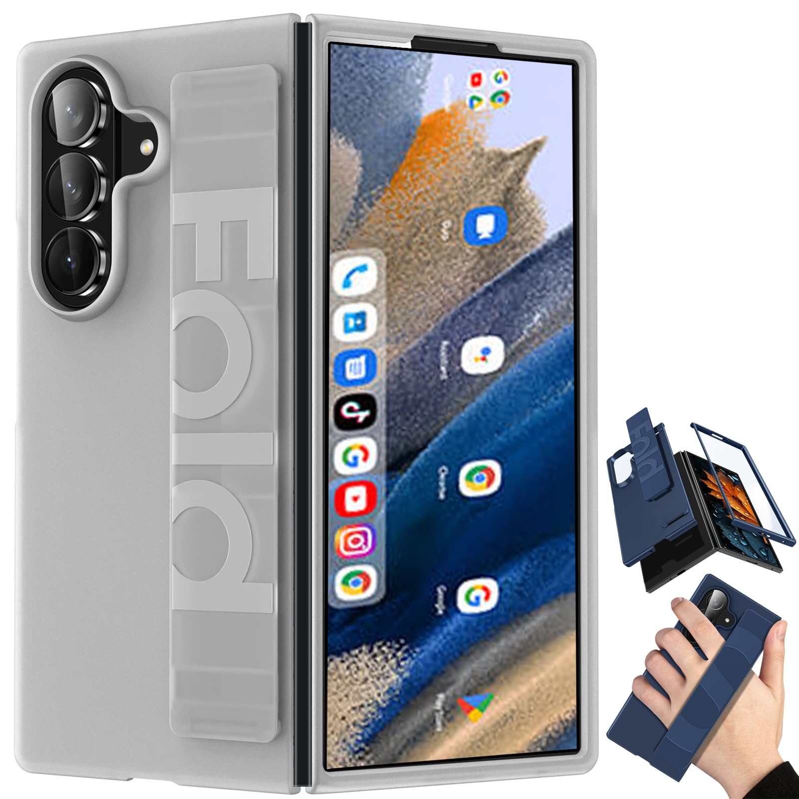 Coque Rigide en PC pour Fold 7 transparente mate étui de protection anti-choc - 7