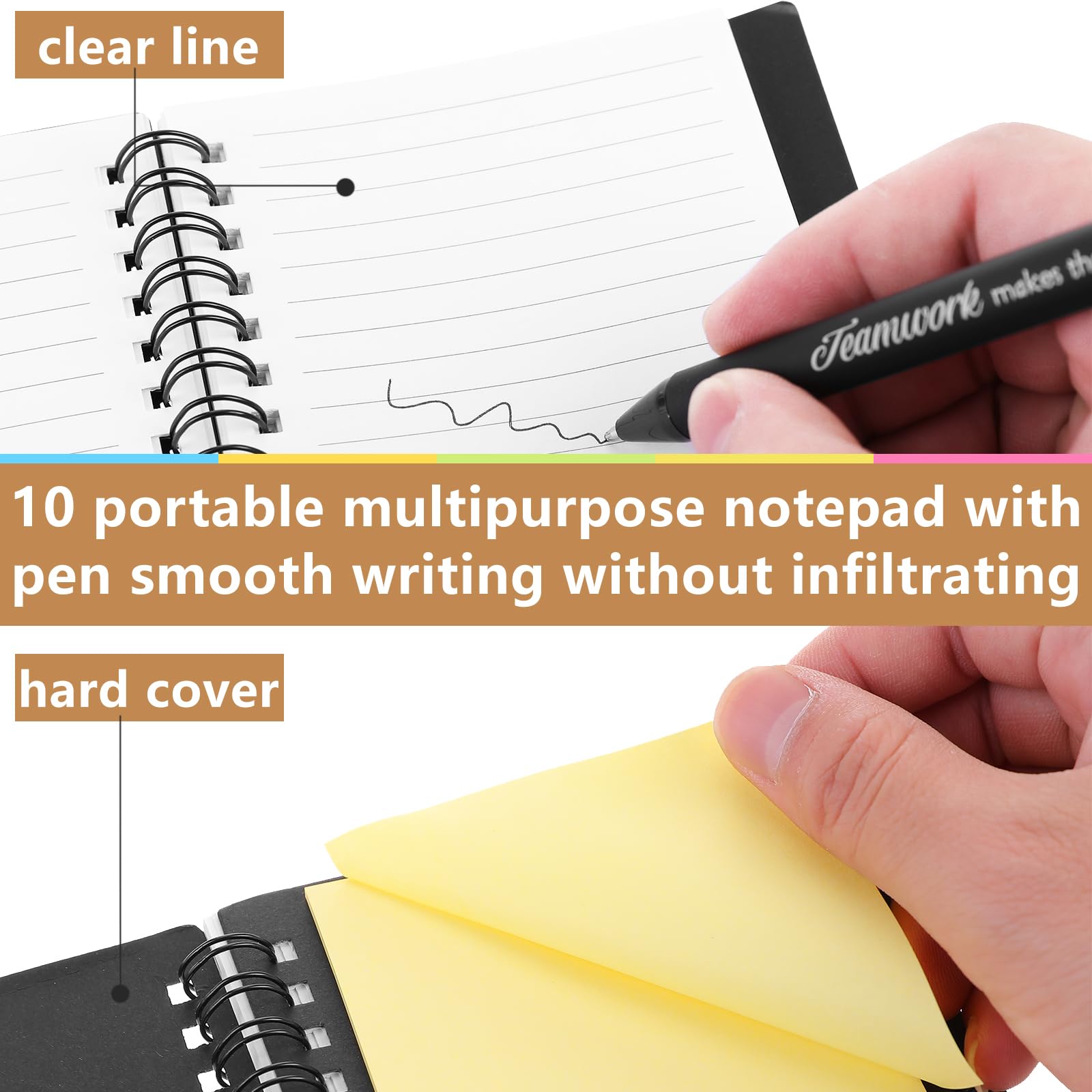 10 Sets Employee Appreciation Gifts Bulk Motivational Ballpoint Pens Inspirational Spiral Notebooks Encouraging Pen Thank You Gifts for Coworkers Colleagues Teacher Nurse Staff Team Christmas Office - Image 3
