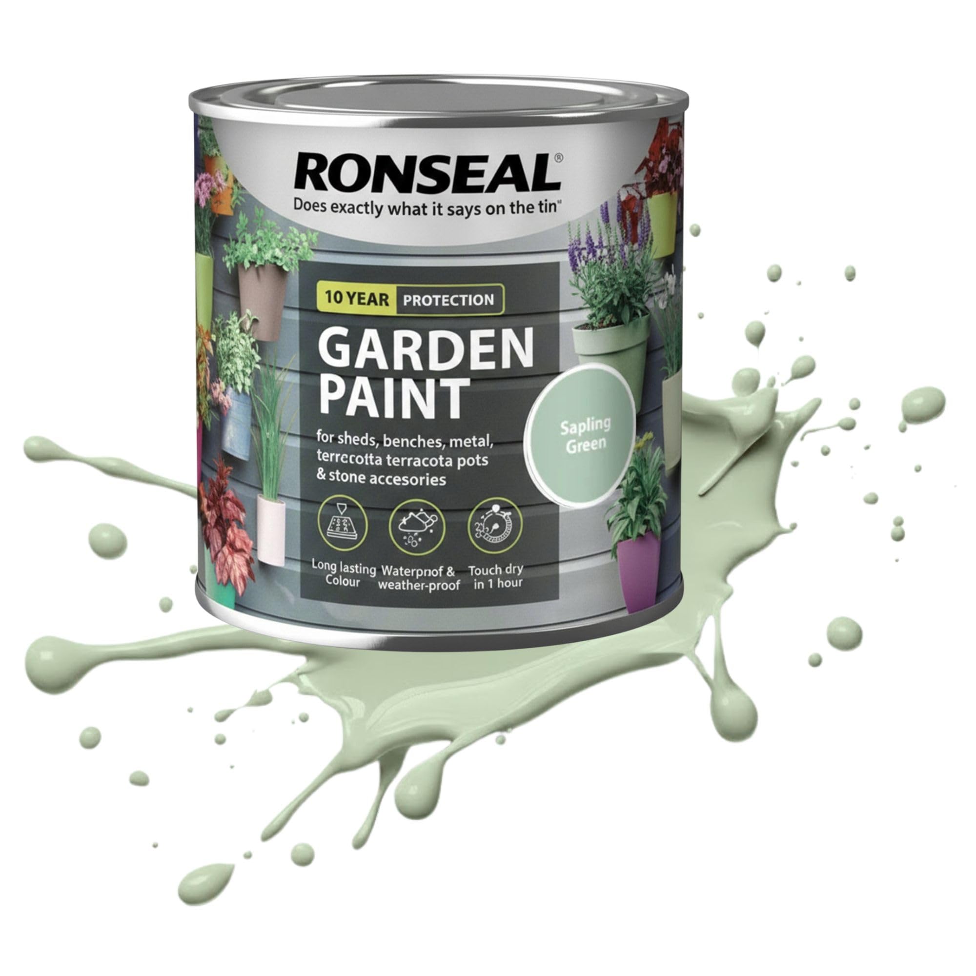 AOC24 750ML Garden Paint Sapling Green, Water Based Outdoor Paints, Long Lasting Weather Resistant, Fast Drying Color for Wood, Bricks, Pots, Anti Crack Peeling DIY Paint (Sapling Green, 750 M L)