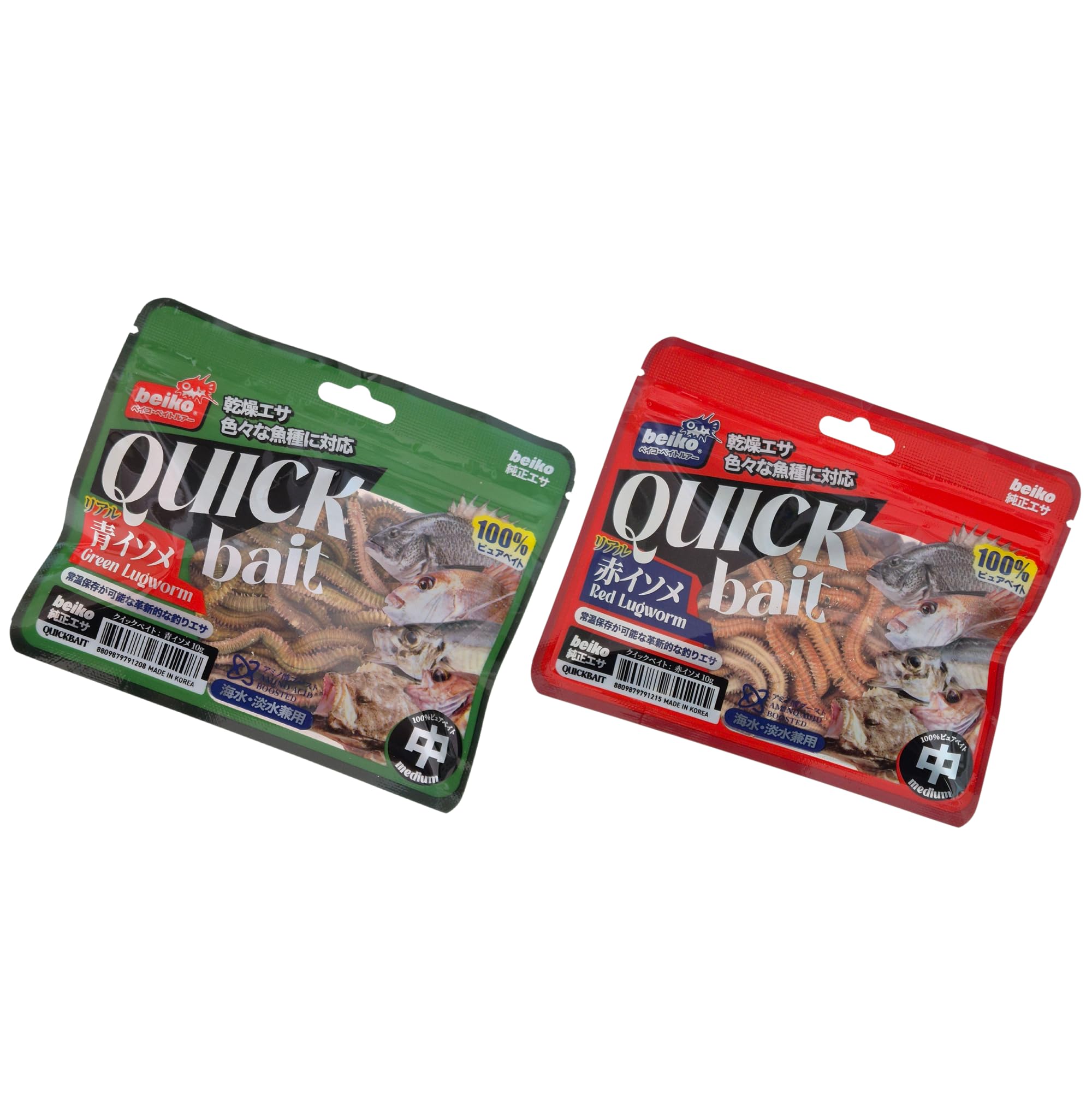 Amazon | クイックベイト 乾燥青イソメ 赤イソメ セット、釣り餌、10