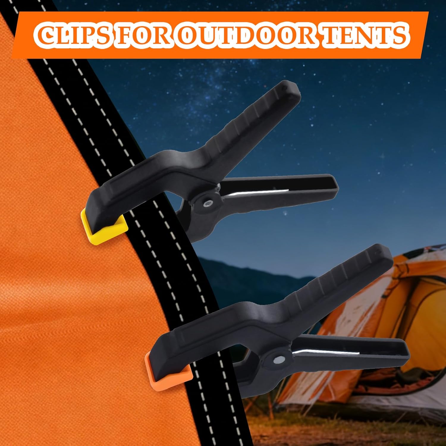 3.5 Inch Multipurpose Spring Clamps Set, 18 Pack Plastic Workholding Clamps for Woodworking, Balloon Arch Clips, Tarp & Backdrop Holder; Heavy Duty, Non-Slip Grip(Orange)