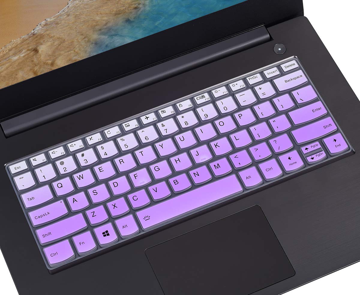 Keyboard Cover Skin for 14" Lenovo Flex 14, Lenovo Yoga 720 730 13.3", Lenovo Yoga C940 C930 920 13.9", Yoga C740 14", Lenovo Yoga 720 12.5 inch, Lenovo Yoga 730 15.6" - Gradual Purple