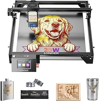 Longer RAY5 Upgraded 20W Laser Engraver Machine, Exclusive 3.5" Touch Screen for DIY, Cutting Tool for Metal Coloring, Acrylic, Wood, Glass, Leather. Laser Class 2