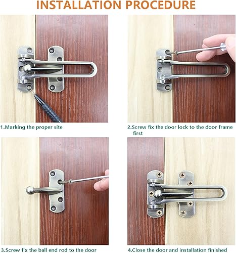 Miniatura 7 de 2 cerraduras de puerta de barra oscilante, cerradura superior para puerta delantera, cerrojo de acero inoxidable, cerradura de puerta de granero,