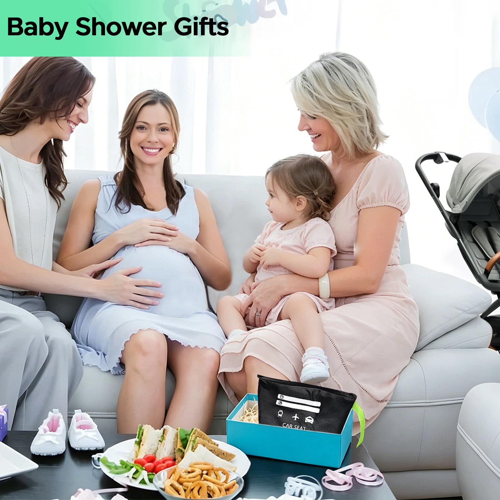 Staranry 91 x 46 x 46 cm Bolsa Carro Bebe Impermeable con Correa De Hombro, Oxford Bolso Carrito Bebe Ideal para Viaje Aéreo, Tamaño Universal, Se Adapta a La Mayoría De Los Asientos De Coche — view 7