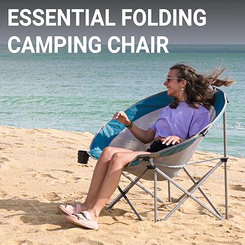 Miniatura 7 de #WEJOY Silla plegable de campamento de gran tamaño para adultos, sillas de malla transpirable con reposacabezas y soporte para tazas de hasta 300