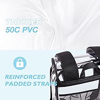 Vista 3 de mommore Mochila transparente resistente, grande, transparente, para escuela, PVC, aprobada para estadios, mochila transparente