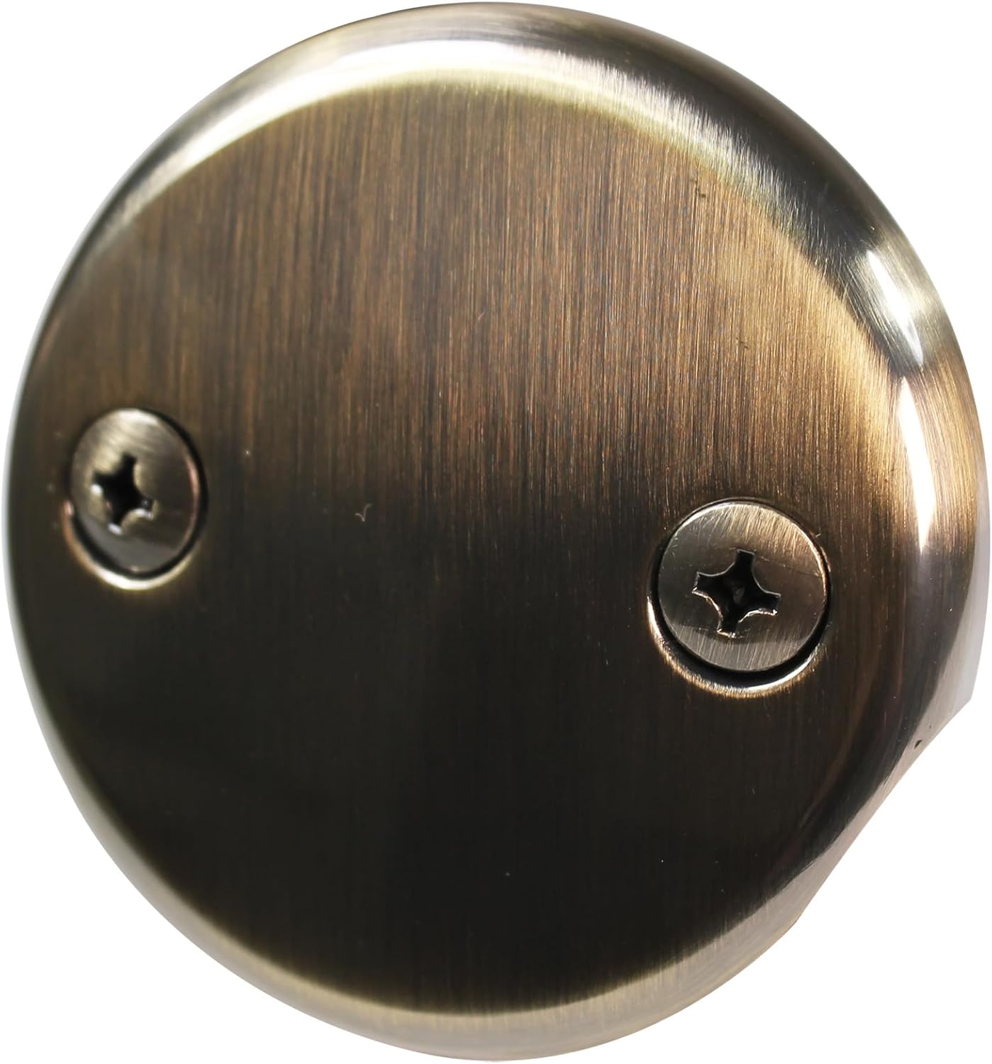 Westbrass A329-06 3-1/8" Two-Hole Bathtub Overflow Face Plate and Screw, Antique Brass